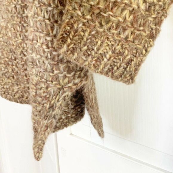 MASSIMO DUTTI Made in Italy Tan Oversized Chunky Knit Mohair Sweater US Medium - Picture 9 of 10
